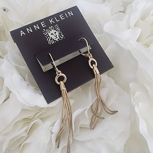Anne Klein gold tassle earrings